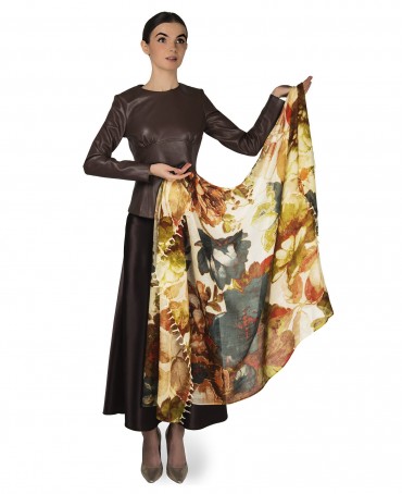 Палантин Женский W40-PORTE.FLEUR/ROUGE